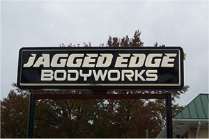 Jagged Edge Bodyworks Business Sign