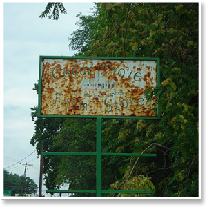 Old Business Sign With Rust On It