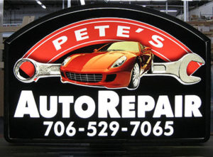 Outdoor Auto Repair Plastic Sign