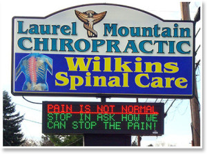 Laurel Mountain Chiropractic Business Sign